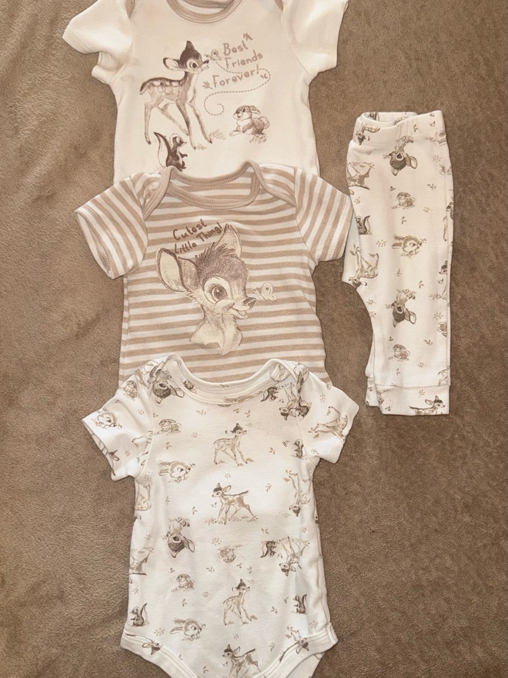 Disney Beige and Cream Bambi Pajama Set